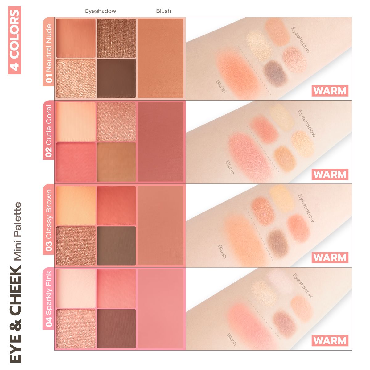 Eye & Cheek Mini Palette [0.8 g.x 4, 4 g.x 1]