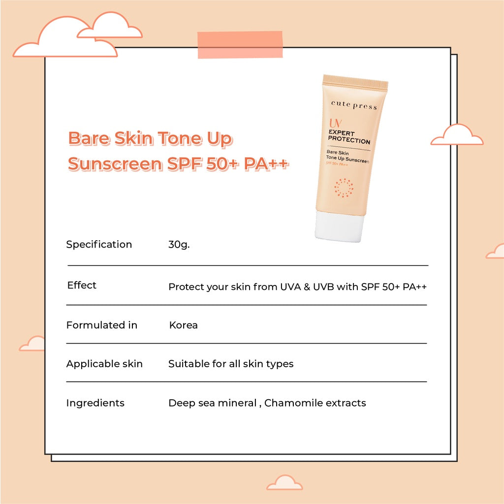 Cute Press UV Expert Protection Tone Up Sunscreen SPF50+ PA++ [30 g.]