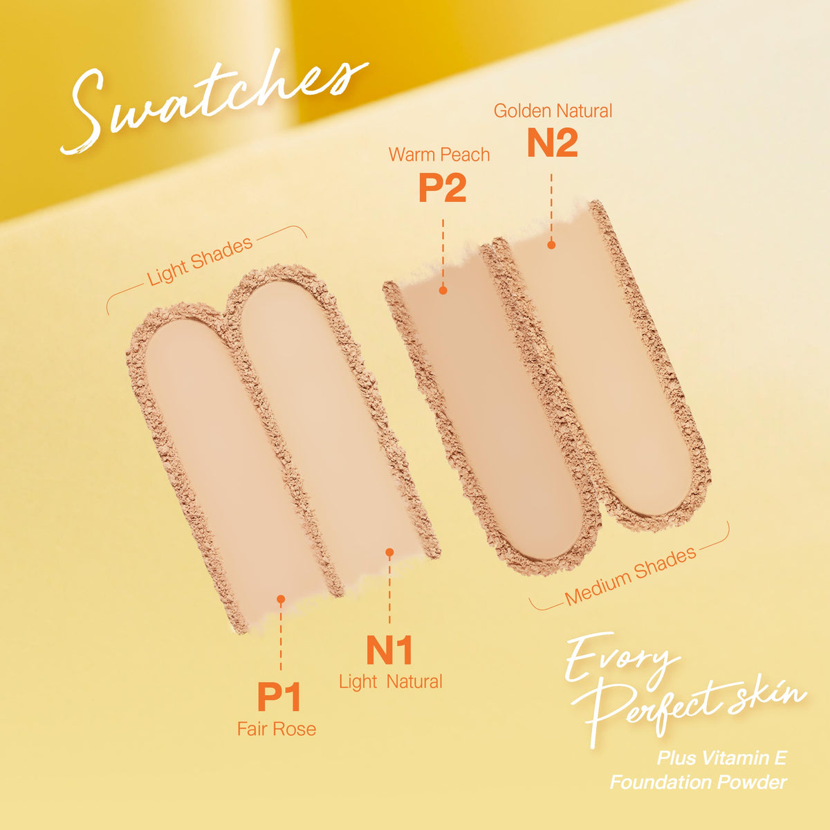 Evory Perfect Skin Plus Vitamin E Foundation Powder (Compact) [13 g.]