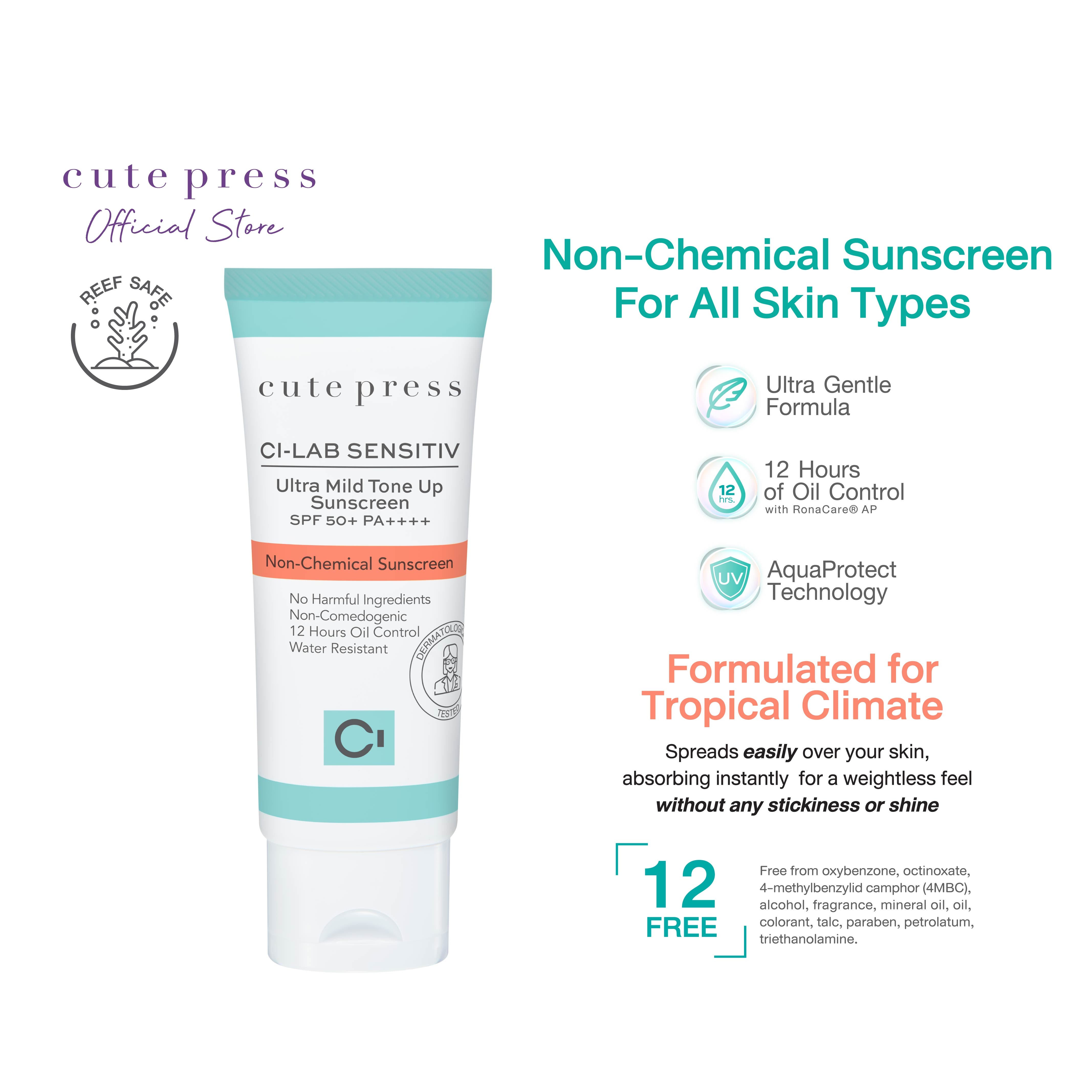 Cute Press Ci Lab Sensitiv Ultra Mild Tone Up Sunscreen SPF 50+ PA++++ [30g.]