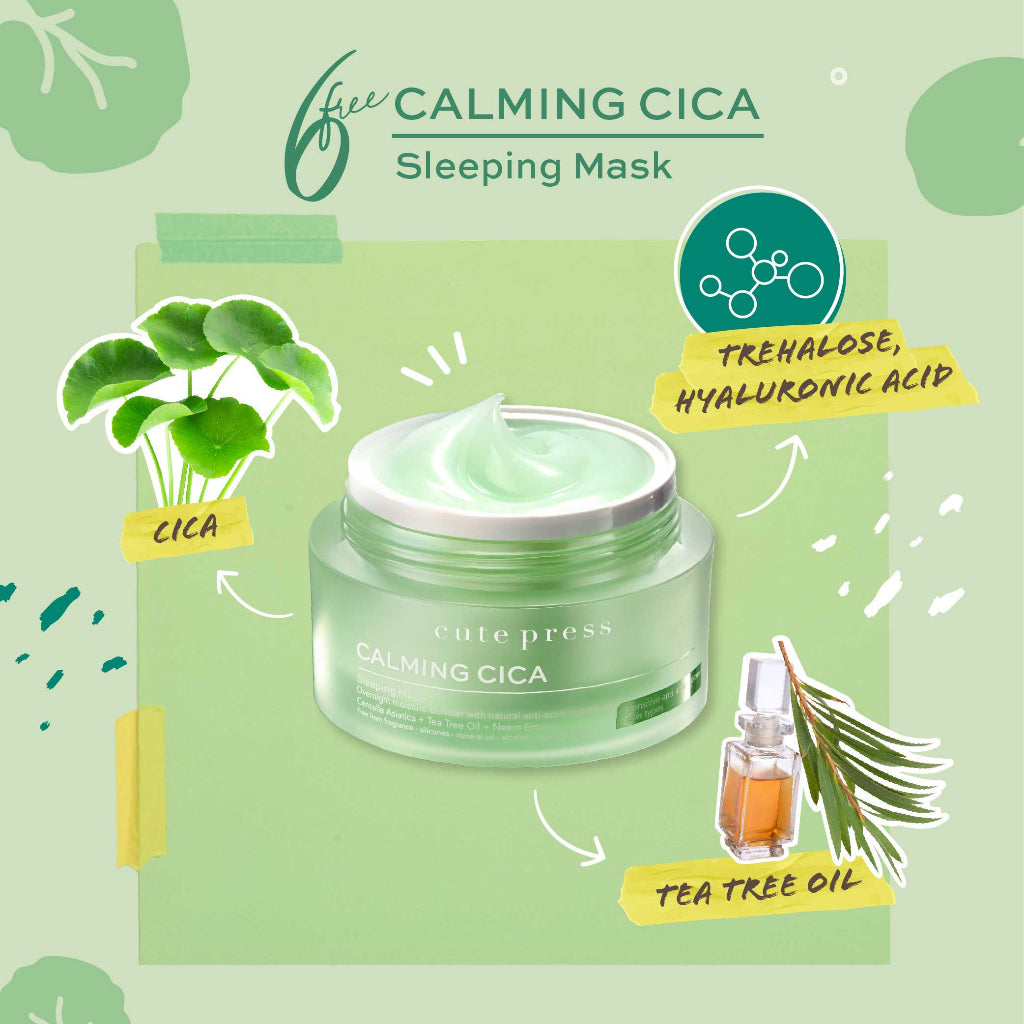 Cute Press 6 Free Calming Cica Sleeping Mask [50 g.]